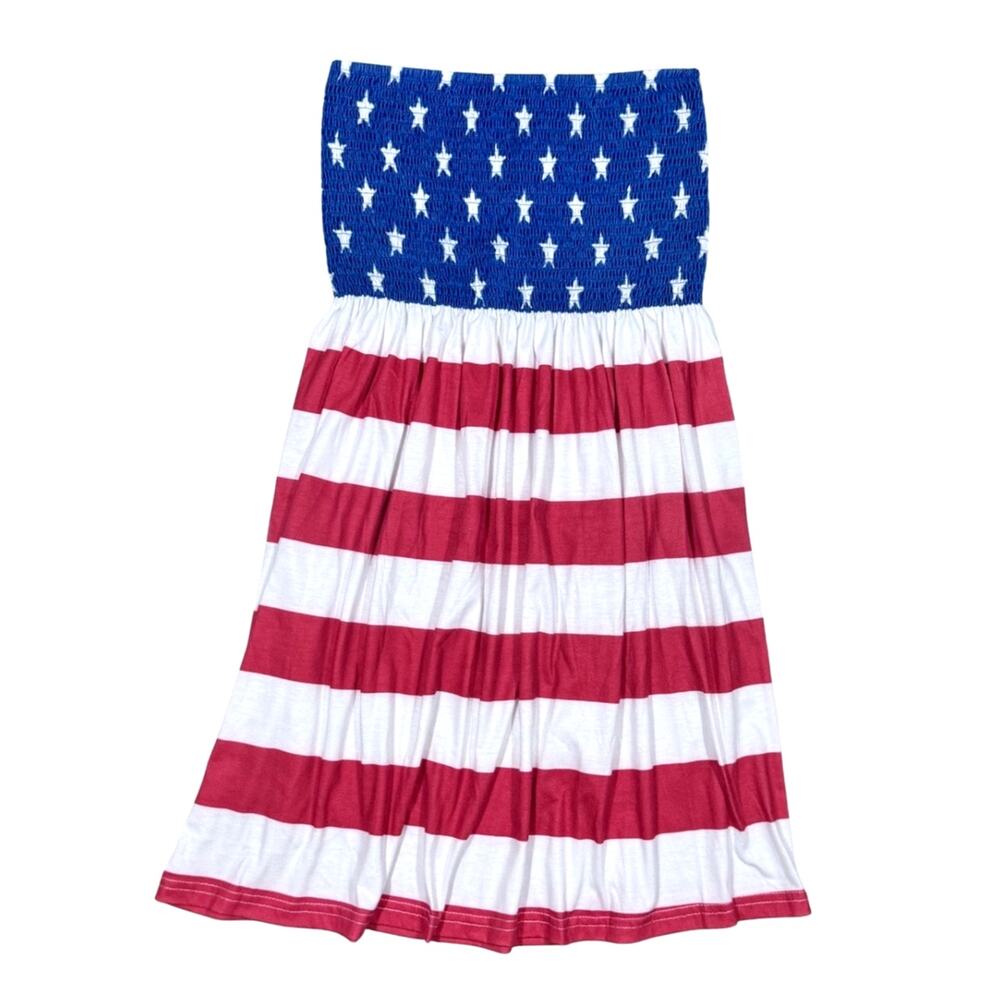 Red White & Blue Star Print Patriotic Dress 4th of July Sundress Size Small